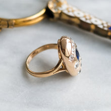 Load image into Gallery viewer, Antique 1910-30s French Sapphire Diamond Ring
