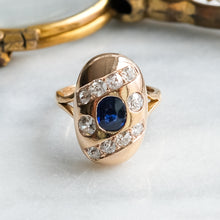 Load image into Gallery viewer, Antique 1910-30s French Sapphire Diamond Ring
