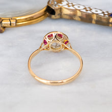 Load image into Gallery viewer, Antique Belle Èpoque era Diamond Ruby Target Ring
