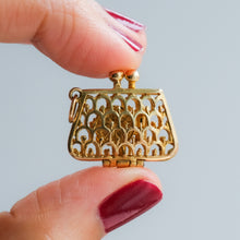 Load image into Gallery viewer, Vintage Articulated Openwork Handbag Charm
