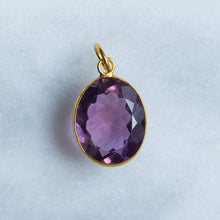 Load image into Gallery viewer, Vintage Oval Faceted Amethyst Pendant
