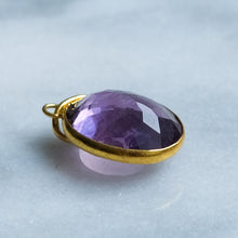 Load image into Gallery viewer, Vintage Oval Faceted Amethyst Pendant
