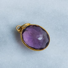 Load image into Gallery viewer, Vintage Oval Faceted Amethyst Pendant
