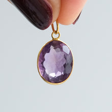 Load image into Gallery viewer, Vintage Oval Faceted Amethyst Pendant
