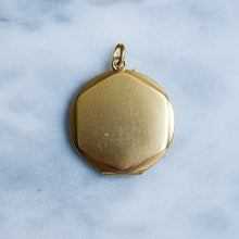 Load image into Gallery viewer, Antique Art Nouveau Locket with Red Paste/Glass Forget Me Not Flower
