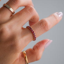 Load image into Gallery viewer, Vintage 18K Rose Gold Ruby Eternity Ring
