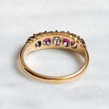 Load image into Gallery viewer, Victorian 18K Rose Gold Ruby Diamond Boat Ring
