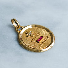 Load image into Gallery viewer, Vintage Round QU'HIER QUE DEMAIN Augis Pendant
