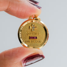 Load image into Gallery viewer, Vintage Round QU'HIER QUE DEMAIN Augis Pendant
