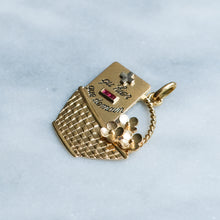 Load image into Gallery viewer, Vintage Basket with Flowers QU'HIER QUE DEMAIN Augis Pendant
