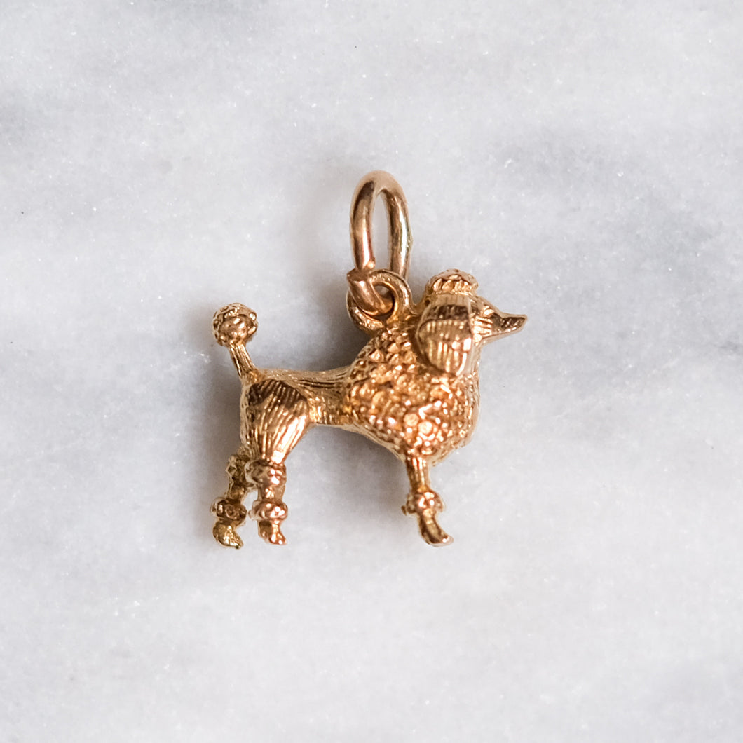 Vintage 9K Yellow Gold Poodle Charm