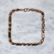 Load image into Gallery viewer, Antique 9K Rose Gold Celestial Star Pierced Choker Chain
