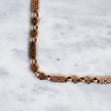 Load image into Gallery viewer, Antique 9K Rose Gold Celestial Star Pierced Choker Chain
