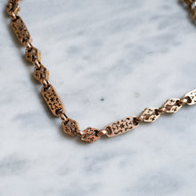 Load image into Gallery viewer, Antique 9K Rose Gold Celestial Star Pierced Choker Chain
