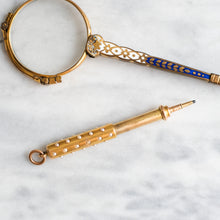 Load image into Gallery viewer, Antique Victorian era French Pearl Telescoping Retractable Pencil Fob Pendant
