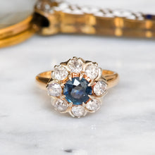 Load image into Gallery viewer, Antique Sapphire and Diamond Cluster Ring
