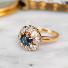 Load image into Gallery viewer, Antique Sapphire and Diamond Cluster Ring
