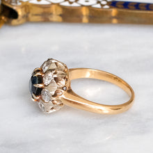 Load image into Gallery viewer, Antique Sapphire and Diamond Cluster Ring
