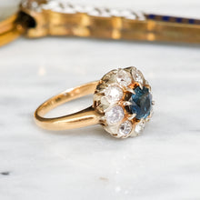 Load image into Gallery viewer, Antique Sapphire and Diamond Cluster Ring
