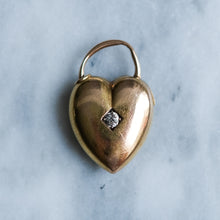 Load image into Gallery viewer, Antique Victorian Diamond Puffy Heart Padlock
