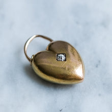 Load image into Gallery viewer, Antique Victorian Diamond Puffy Heart Padlock
