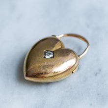 Load image into Gallery viewer, Antique Victorian Diamond Puffy Heart Padlock
