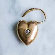 Load image into Gallery viewer, Antique Victorian Diamond Puffy Heart Padlock
