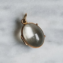 Load image into Gallery viewer, Victorian 9K Rose Gold Oval Rock Crystal Pools of Light Locket
