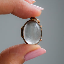 Load image into Gallery viewer, Victorian 9K Rose Gold Oval Rock Crystal Pools of Light Locket
