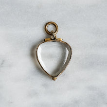 Load image into Gallery viewer, Georgian 9K Rose Gold Rock Crystal Heart/Shield Locket
