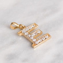 Load image into Gallery viewer, Vintage Cubic Zirconia Letter &quot;E&quot; Initial Pendant

