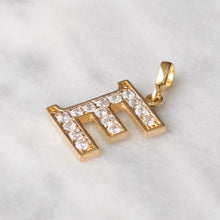 Load image into Gallery viewer, Vintage Cubic Zirconia Letter &quot;E&quot; Initial Pendant
