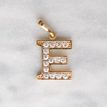 Load image into Gallery viewer, Vintage Cubic Zirconia Letter &quot;E&quot; Initial Pendant
