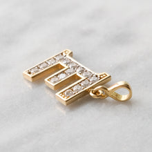 Load image into Gallery viewer, Vintage Cubic Zirconia Letter &quot;E&quot; Initial Pendant
