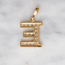 Load image into Gallery viewer, Vintage Cubic Zirconia Letter &quot;E&quot; Initial Pendant
