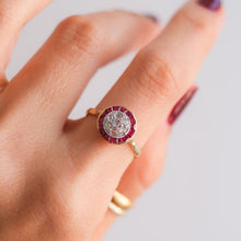 Load image into Gallery viewer, Antique Belle Èpoque era Diamond Ruby Target Ring
