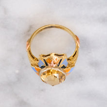Load image into Gallery viewer, Art Deco Egyptian Revival Citrine Enamel Ring
