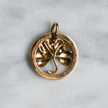 Load image into Gallery viewer, Vintage 14K Yellow Gold Enamel Shamrock Charm Pendant
