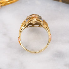 Load image into Gallery viewer, Art Deco Egyptian Revival Citrine Enamel Ring
