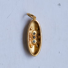 Load image into Gallery viewer, Antique Three Diamonds Elongated Oval Repoussé Pendant - A
