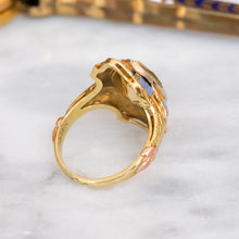 Load image into Gallery viewer, Art Deco Egyptian Revival Citrine Enamel Ring
