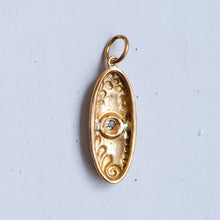 Load image into Gallery viewer, Antique Star-Set Diamond Elongated Oval Floral Repoussé Pendant - B
