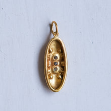 Load image into Gallery viewer, Antique Three Diamonds Elongated Oval Repoussé Pendant - B
