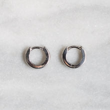 Load image into Gallery viewer, Vintage 9K White Gold Huggy Earrings
