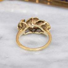 Load image into Gallery viewer, Antique Art Deco era 3-Flower Garland Pansy and Diamond Ring
