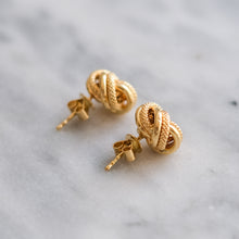 Load image into Gallery viewer, Vintage Textured Love Knot Stud Earrings
