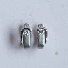 Load image into Gallery viewer, Vintage Diamond U-Hoop Huggie Earrings
