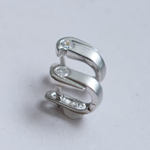 Load image into Gallery viewer, Vintage Diamond U-Hoop Huggie Earrings
