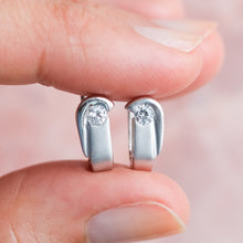 Load image into Gallery viewer, Vintage Diamond U-Hoop Huggie Earrings
