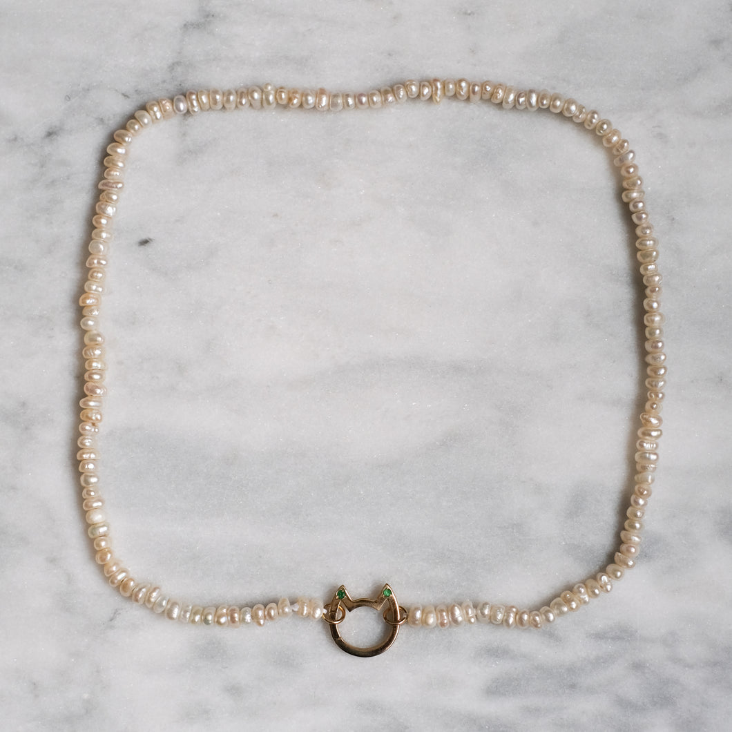 18K Yellow Gold  13inch Seed Pearl Strand